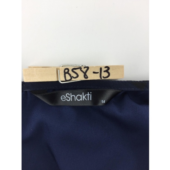 eShakti Women Dress 14 Blue Confetti Print B58-13P - Picture 7 of 8